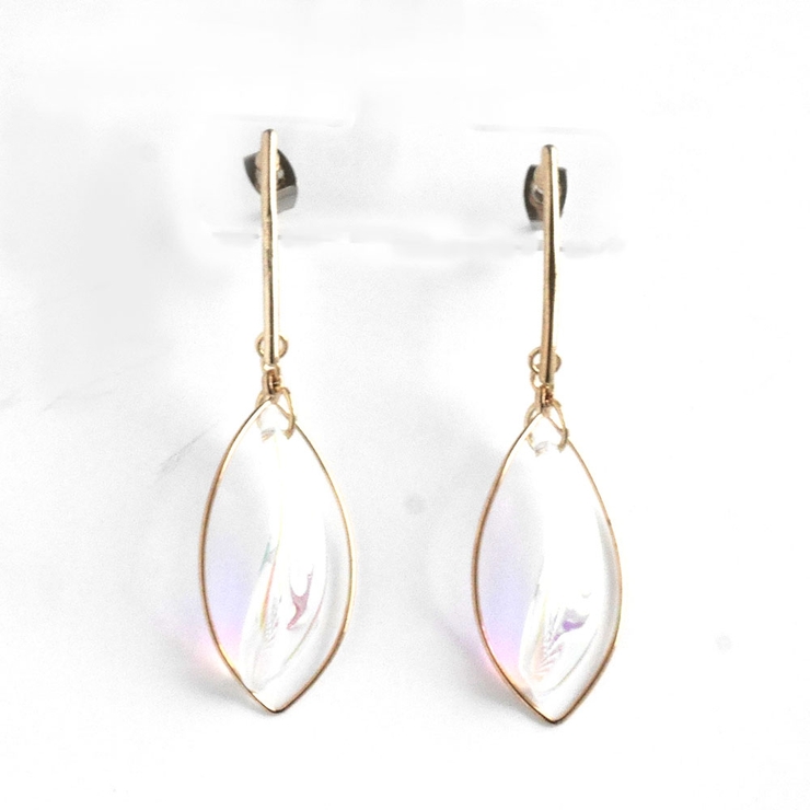 ゴールド | オーロラリーフ下がりピアス | monamona