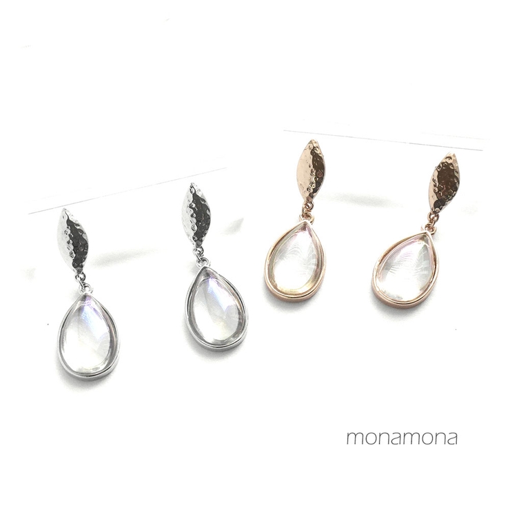 なみだ下がりクリアピアス | monamona | 詳細画像1 