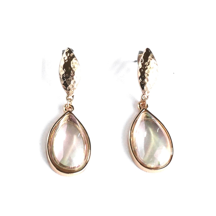 ゴールド | なみだ下がりクリアピアス | monamona