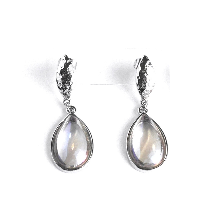 シルバー | なみだ下がりクリアピアス | monamona