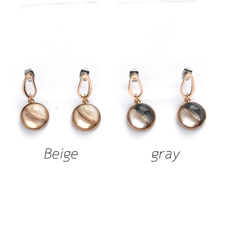 バイカラー丸さがりピアス | monamona | 詳細画像2 