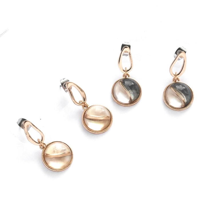 バイカラー丸さがりピアス | monamona | 詳細画像3 