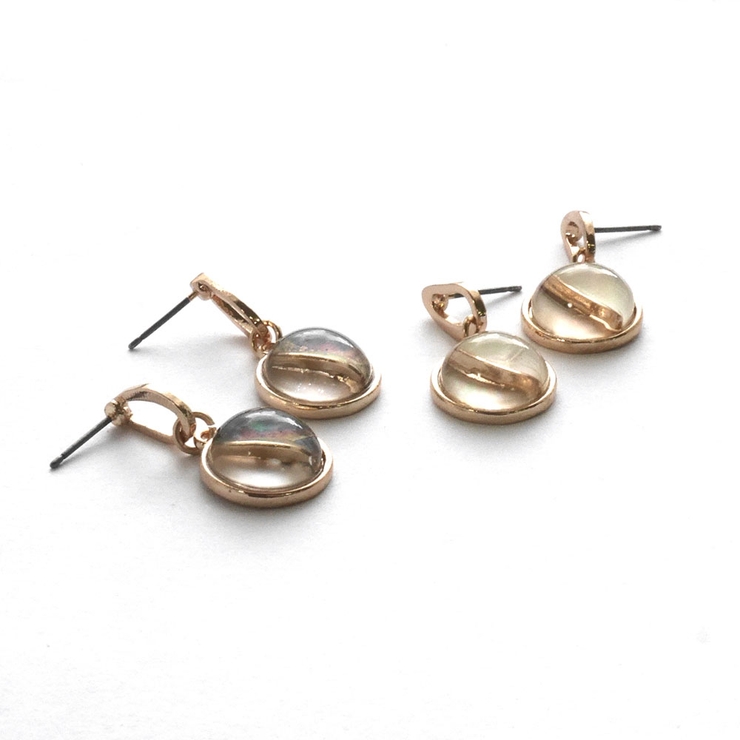 バイカラー丸さがりピアス | monamona | 詳細画像6 