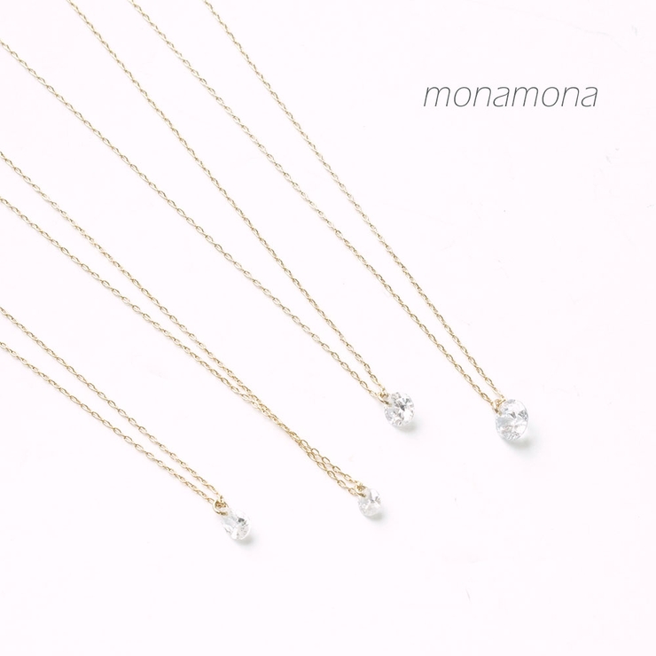 キュービックトップゴールドチェーンシンプルネックレス | monamona | 詳細画像1 