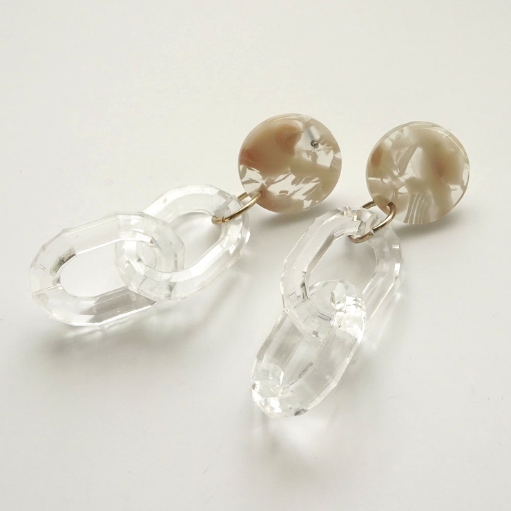 クリアチェーンさがりピアス | monamona | 詳細画像3 