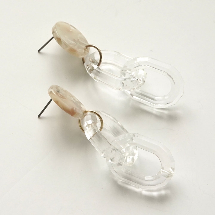 クリアチェーンさがりピアス | monamona | 詳細画像4 