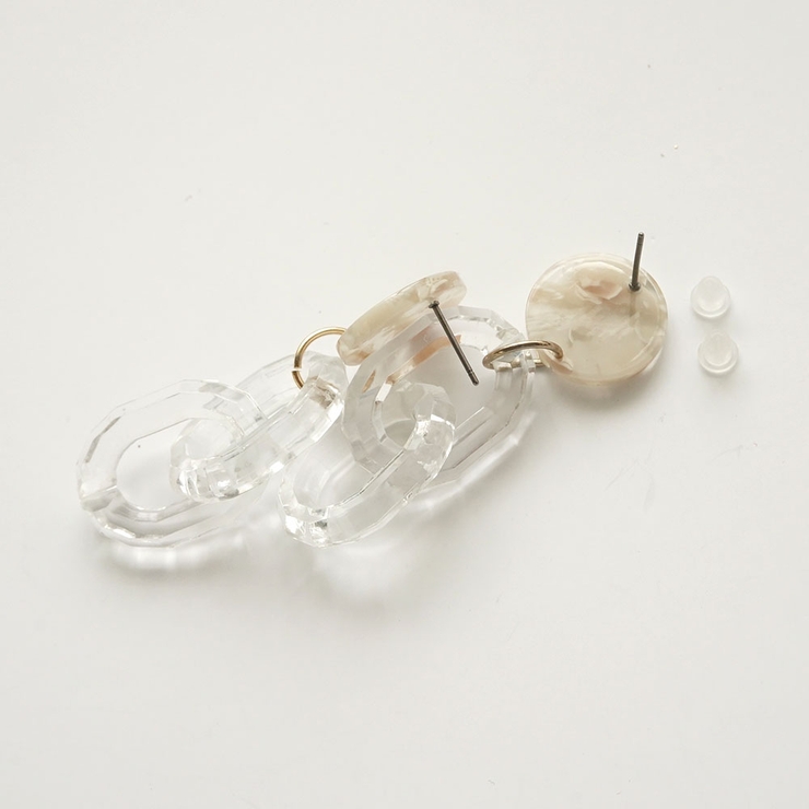 クリアチェーンさがりピアス | monamona | 詳細画像5 