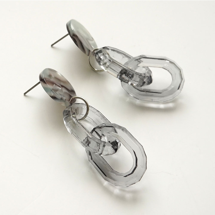 クリアチェーンさがりピアス | monamona | 詳細画像7 