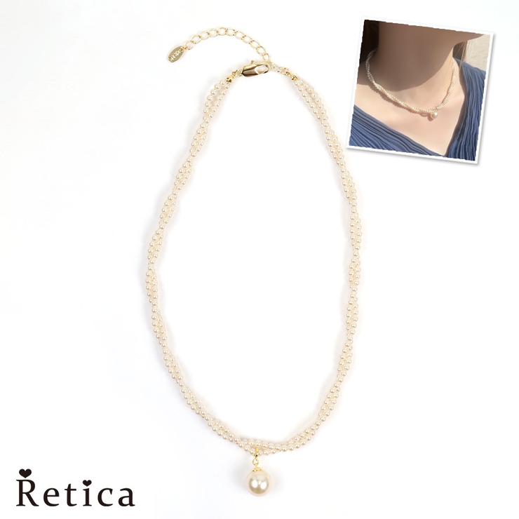 揺れる一粒パールの華奢ネックレス パーティードレス小物 パールネックレス | Retica | 詳細画像1 