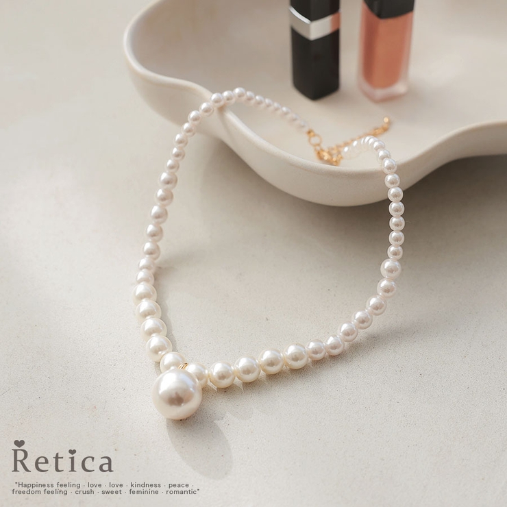 ポイントチャーム×大小パールネックレス パーティードレス小物 アクセサリー | Retica | 詳細画像1 