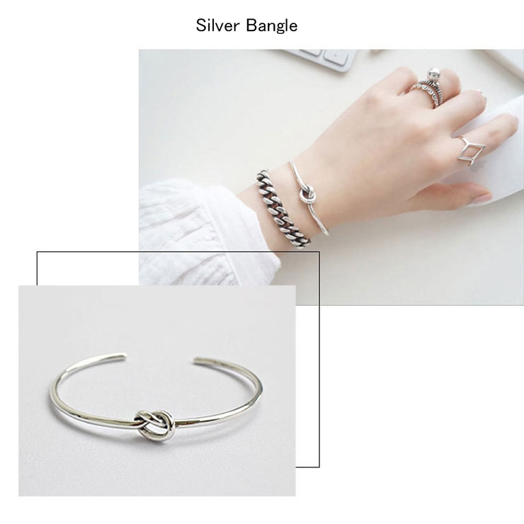 シルバー 925 ジュエリークロス付き バングル ブレスレット[品番  