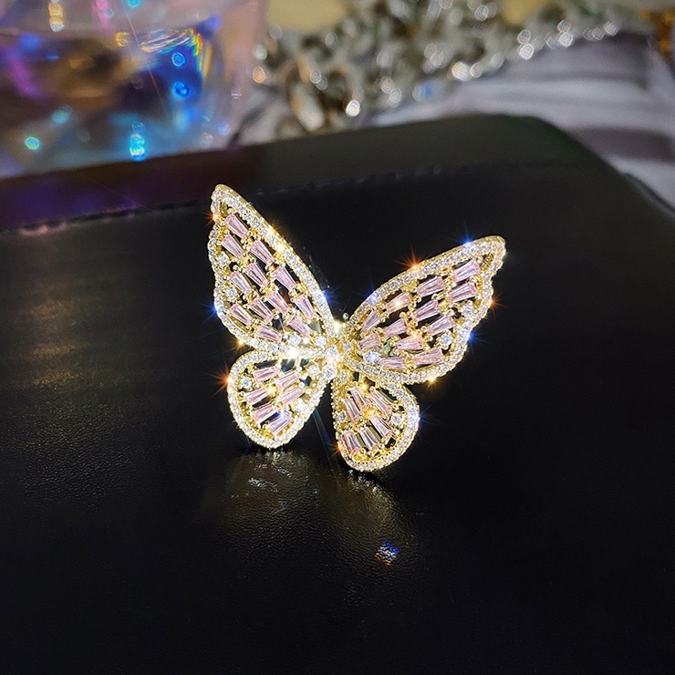 ハナエモリ＃ホワイトゴールド＃バタフライ＃リング＃上品
