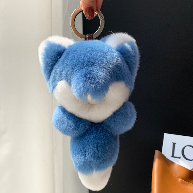 毛皮『顔脚尾付シルバーフォックス125Blue”BK新品 ほっぽらかし