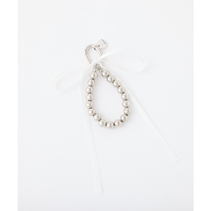 ホワイト | 【one after another】ボールチェーン×サテンリボンチャーム | NICE CLAUP / OLIVE des OLIVE　OUTLET