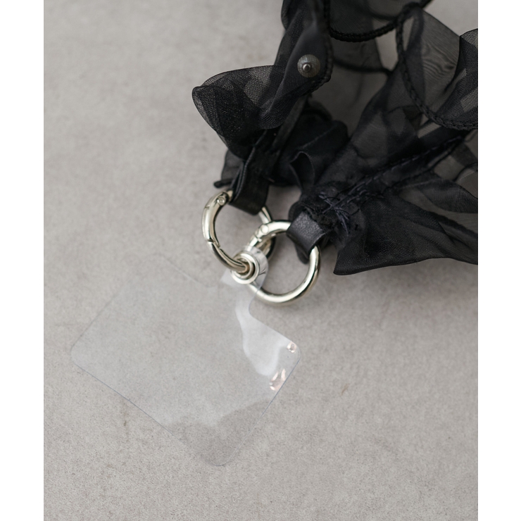 ブラック | 【natural couture】チュール×パールスマホショルダー | NICE CLAUP / OLIVE des OLIVE　OUTLET