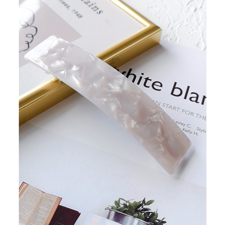 まだら柄パールホワイト | ヘアクリップ おしゃれ バレッタ | ninon