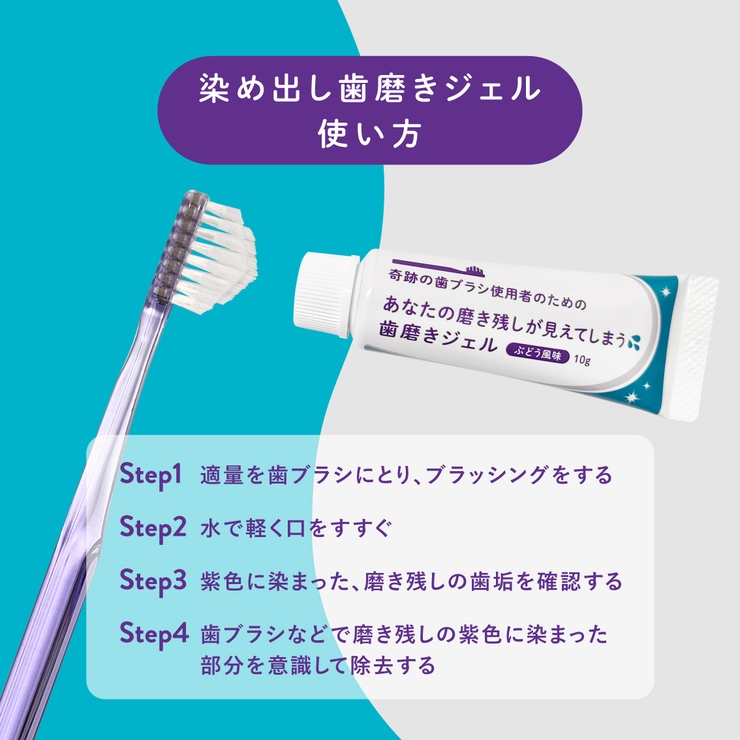 〈奇跡の歯ブラシを使っているあなたに〉染め出し歯磨きジェル【ぶどう風味】 | 奇跡の歯ブラシ | 詳細画像2 