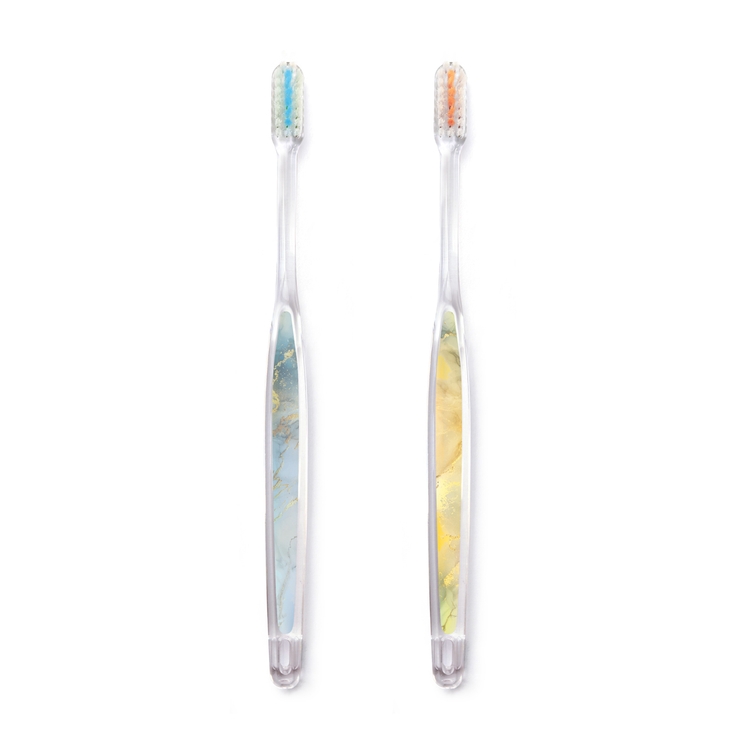 ブルー・イエロー | 公式【ショップリスト限定】奇跡の歯ブラシ マーブルエレガンス 2本セット | 奇跡の歯ブラシ