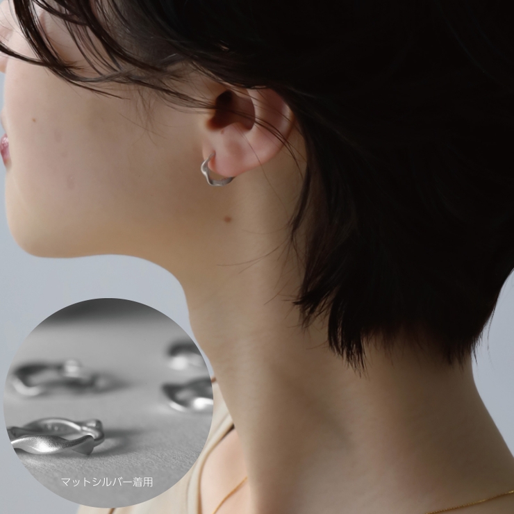 ピアス 金属アレルギー対応 つけっぱなし フープ ダイヤ 18k