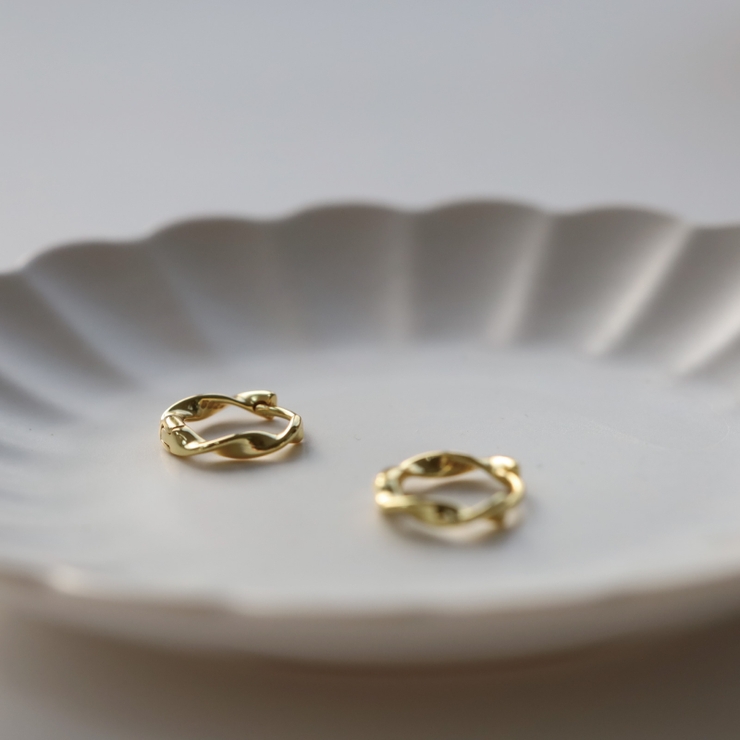 ピアス 金属アレルギー対応 つけっぱなし フープ ダイヤ 18k シルバー | Noelmarket | 詳細画像6 