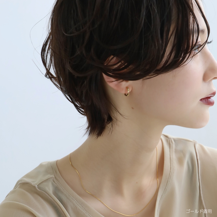 ピアス 金属アレルギー対応 つけっぱなし フープ ダイヤ 18k シルバー | Noelmarket | 詳細画像8 