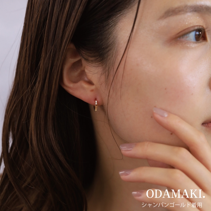 ピアス 金属アレルギー対応 つけっぱなし フープ ダイヤ 18k シルバー | Noelmarket | 詳細画像21 