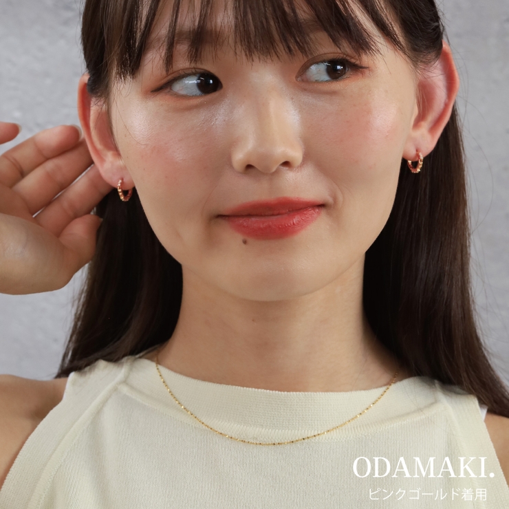 ピアス 金属アレルギー対応 つけっぱなし フープ ダイヤ 18k シルバー | Noelmarket | 詳細画像23 