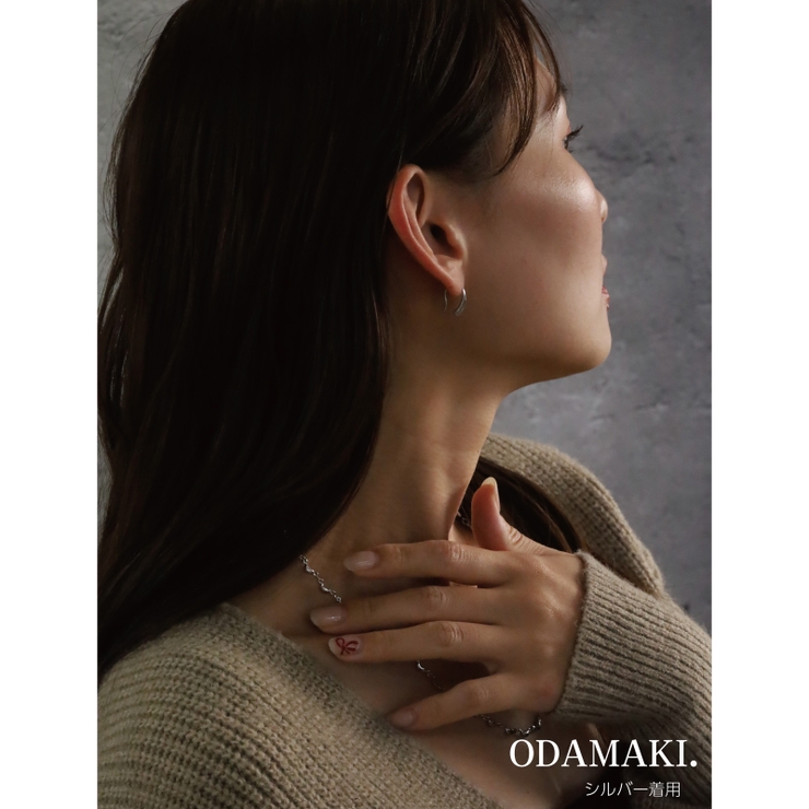 ピアス 金属アレルギー対応 つけっぱなし フープ ダイヤ 18k シルバー | Noelmarket | 詳細画像13 