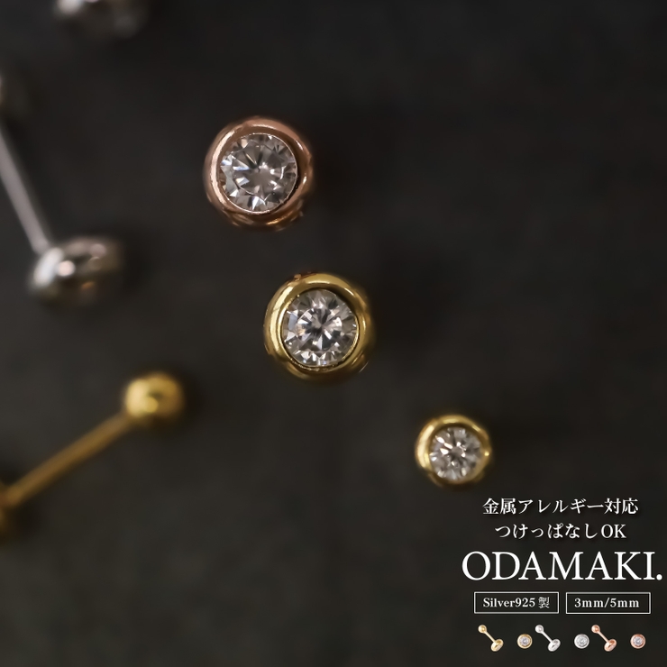 ピアス 金属アレルギー対応 つけっぱなし 小ぶり シンプル 18k シルバー  | Noelmarket | 詳細画像1 