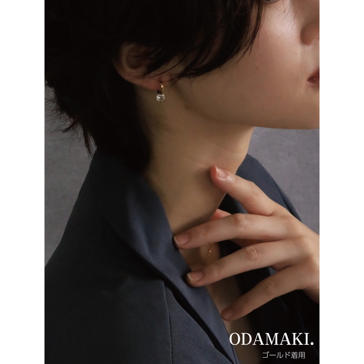 ピアス 金属アレルギー対応 つけっぱなし フープ ダイヤ 18k シルバー | Noelmarket | 詳細画像3 
