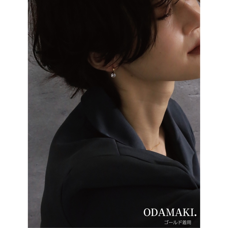 ピアス 金属アレルギー対応 つけっぱなし フープ ダイヤ 18k シルバー | Noelmarket | 詳細画像4 