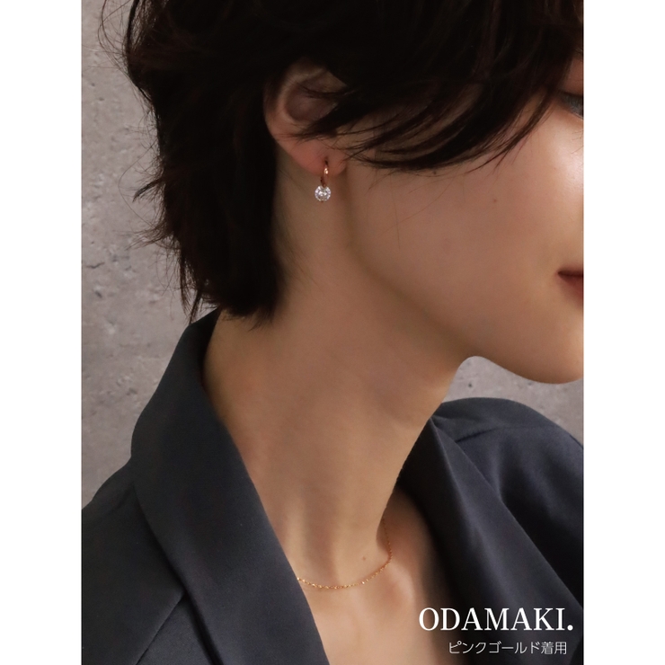 ピアス 金属アレルギー対応 つけっぱなし フープ ダイヤ 18k シルバー | Noelmarket | 詳細画像6 