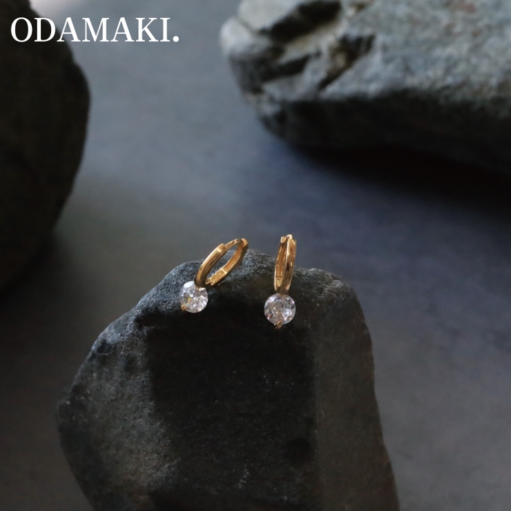 ピアス 金属アレルギー対応 つけっぱなし フープ ダイヤ 18k シルバー | Noelmarket | 詳細画像8 