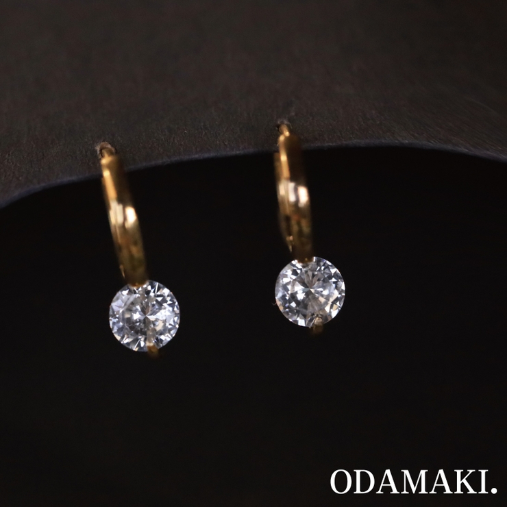 ピアス 金属アレルギー対応 つけっぱなし フープ ダイヤ 18k シルバー | Noelmarket | 詳細画像12 