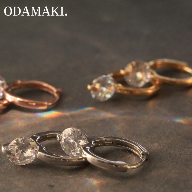 ピアス 金属アレルギー対応 つけっぱなし フープ ダイヤ 18k シルバー | Noelmarket | 詳細画像16 