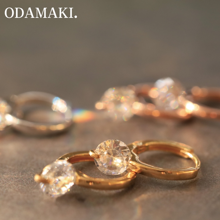 ピアス 金属アレルギー対応 つけっぱなし フープ ダイヤ 18k シルバー | Noelmarket | 詳細画像17 