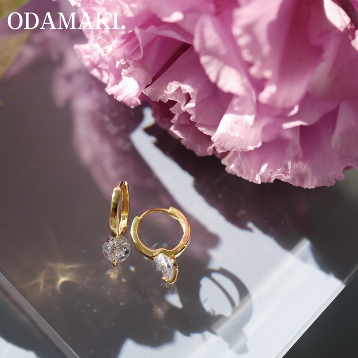 ピアス 金属アレルギー対応 つけっぱなし フープ ダイヤ 18k シルバー | Noelmarket | 詳細画像19 