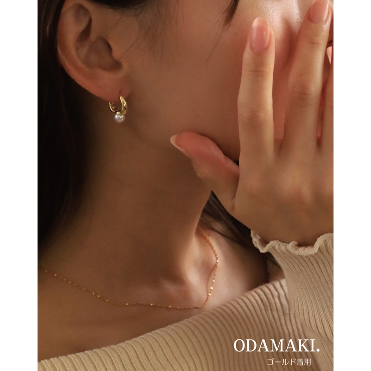 ピアス 金属アレルギー対応 つけっぱなし パール フープ 18k 小さめ | Noelmarket | 詳細画像9 