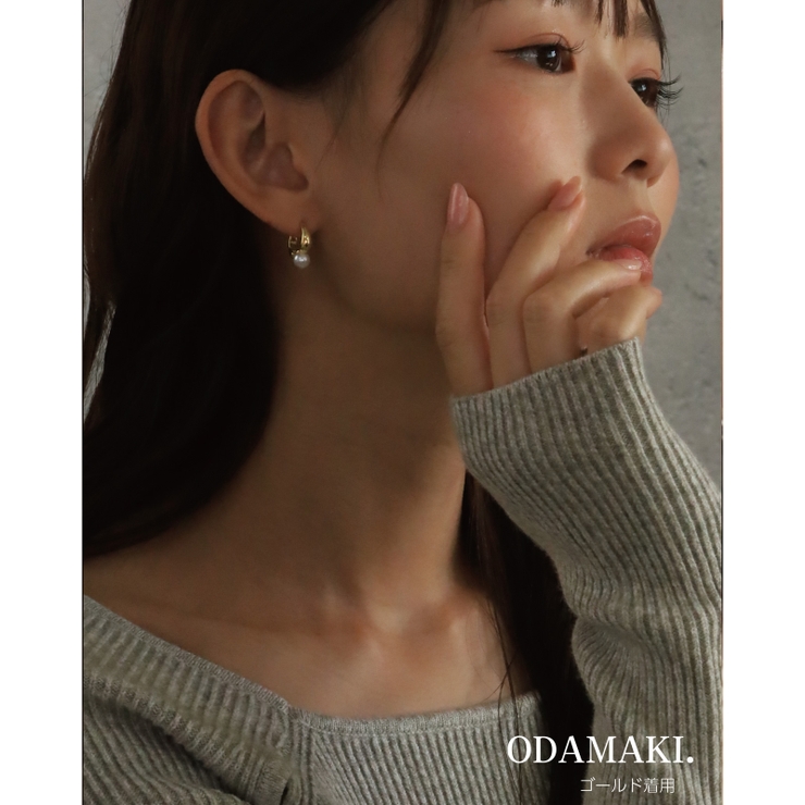 ピアス 金属アレルギー対応 つけっぱなし パール フープ 18k 小さめ | Noelmarket | 詳細画像19 