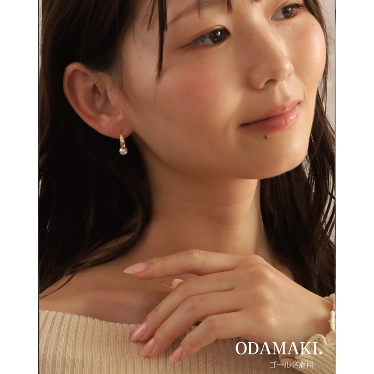 ピアス 金属アレルギー対応 つけっぱなし パール フープ 18k 小さめ | Noelmarket | 詳細画像20 