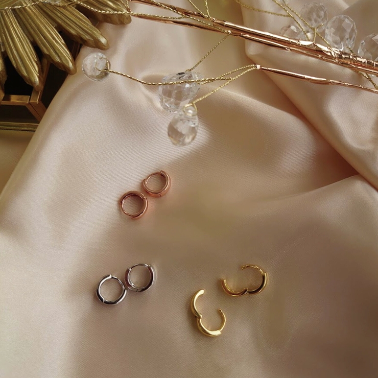 ピアス 金属アレルギー対応 つけっぱなし フープ 小さめ 18k シルバー