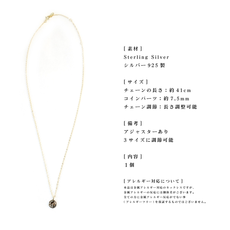 星座ネックレス ネックレス 金属アレルギー対応 レディース シルバー コイン | Noelmarket | 詳細画像17 