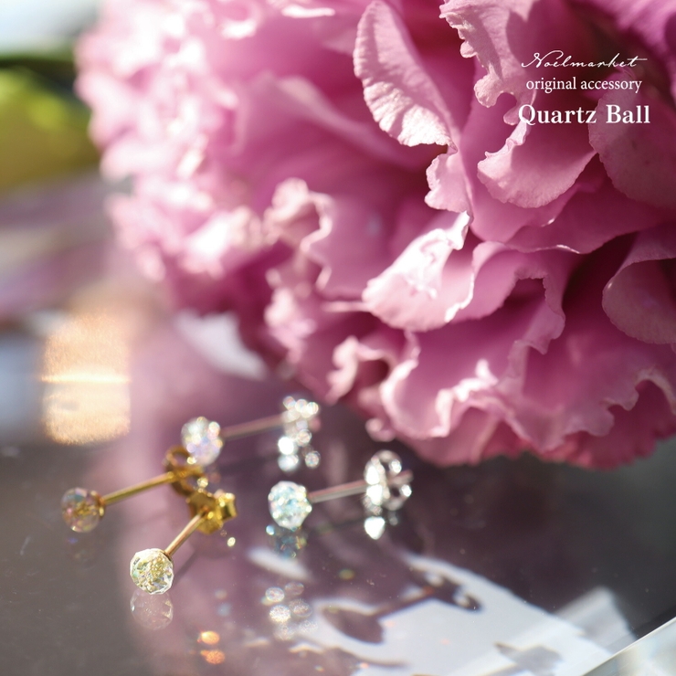 ピアス 金属アレルギー対応 つけっぱなし 小ぶり ガラス 18k シルバー | Noelmarket | 詳細画像2 