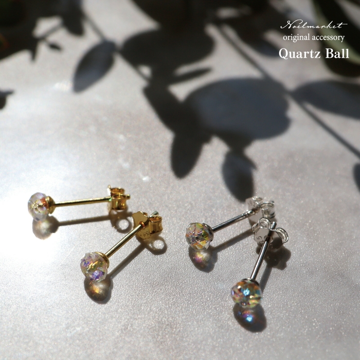 ピアス 金属アレルギー対応 つけっぱなし 小ぶり ガラス 18k シルバー | Noelmarket | 詳細画像12 