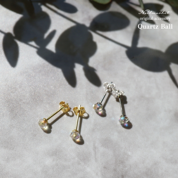 ピアス 金属アレルギー対応 つけっぱなし 小ぶり ガラス 18k シルバー | Noelmarket | 詳細画像13 