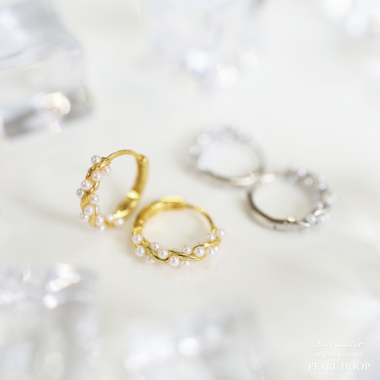 ピアス 金属アレルギー対応 つけっぱなし パール フープ 18k 小さめ | Noelmarket | 詳細画像10 
