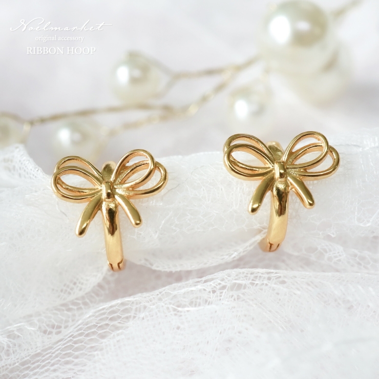 特価！大ぶりリボンk18wg ダイヤモンドピアス