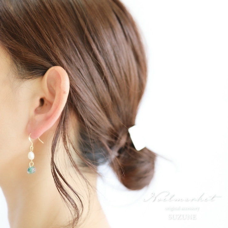 ピアス 金属アレルギー対応 つけっぱなし 小ぶり ガラス 18k シルバー | Noelmarket | 詳細画像9