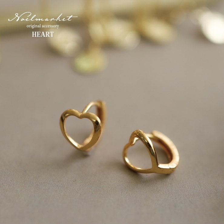 ピアス 金属アレルギー対応 つけっぱなし ハート フープ 18k シルバー