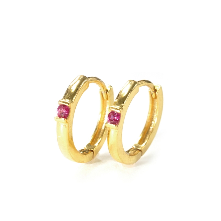 ピンク | ピアス 金属アレルギー対応 つけっぱなし フープ ダイヤ 18k シルバー | Noelmarket